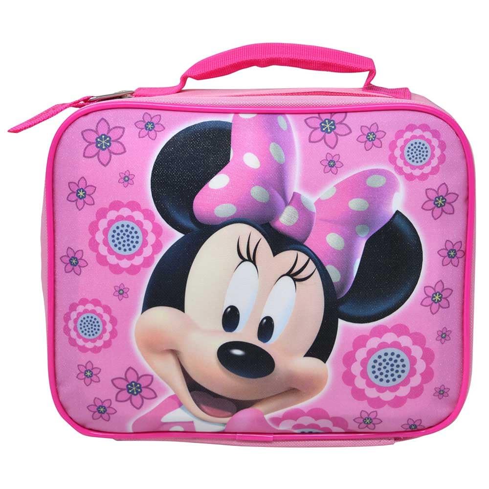 Fast Forward Kids Insulated Lunch Bag with Handle – Cartoon Minnie Mouse Design – Reusable Soft Cooler Lunch Box for Boys & Girls, School, Daycare & Travel