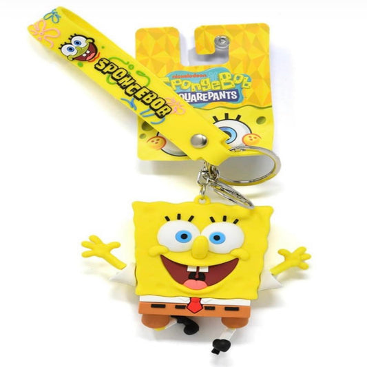 SpongeBob 3D Molded Rubber Keychain with Wrist Strap