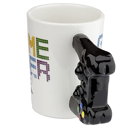 Puckator Game Over Game Controller Ceramic Shaped Handle Tea Coffee Mug - Funny Home Accessories Cute Gifts for Girlfriend Large Mugs for Men Women Hot Drinks Cups Presents Secret Santa Gift Cup Set
