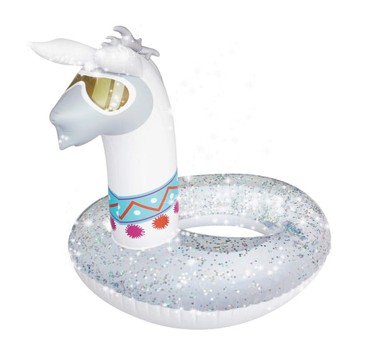 Splash Buddies Pool Float Glitter Inflatable Swim Ring - Fun Beach and Water Toy Lounge for Kids, Adults Alike