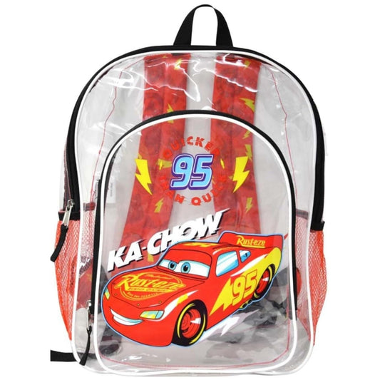 Fast Forward Disney Pixar Cars Transparent 16" Backpack, boys, kids
