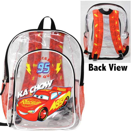 Fast Forward Disney Pixar Cars Transparent 16" Backpack, boys, kids