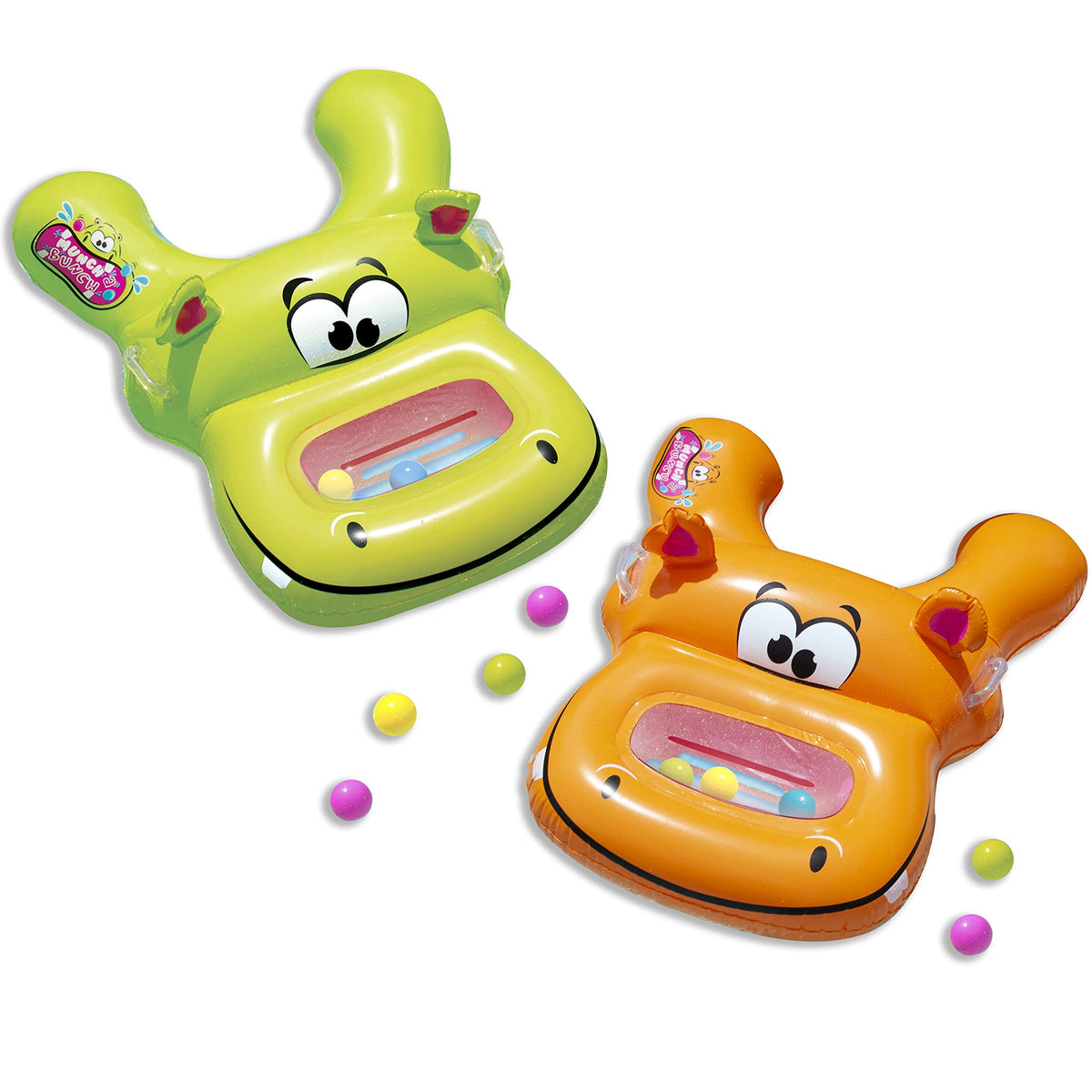 BANZAI Munch a Bunch Hippos, Summer Fun Floatie, Pool Party Toy Game for Social Kids & Teens